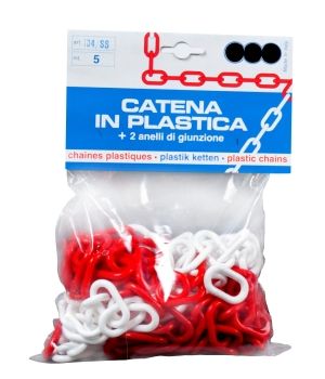 Kit chaîne de signalisation 6 mm blanc/rouge 5 m + 2 raccordements